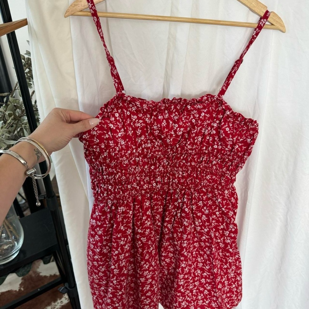 Wild Fable 🌹🌷💋 womens red floral mini sundress - size medium - Picture 6 of 8
